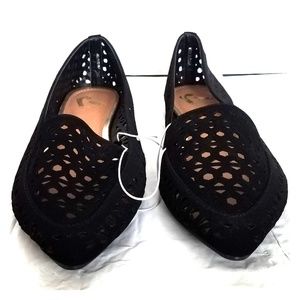 Perforated Black Flats
